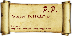Polster Polikárp névjegykártya
